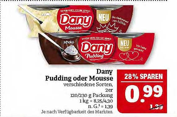 Dany Pudding oder Mousse