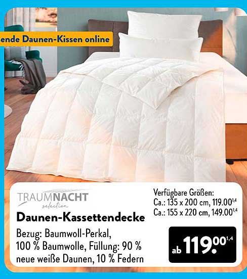 Daunen-Kassettendecke