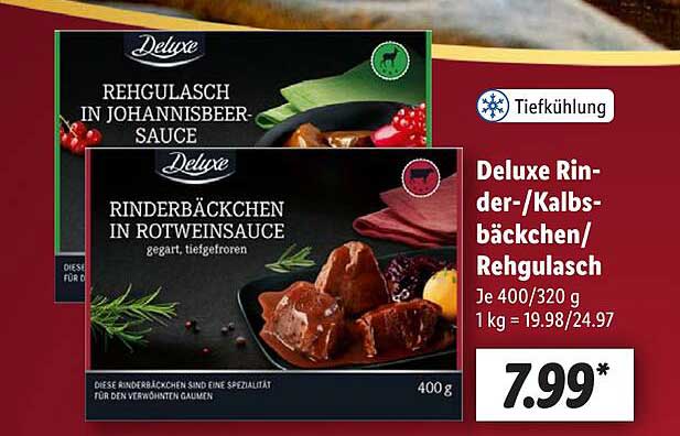 Deluxe Rinder-/-Kalbsbäckchen/Rehgulasch