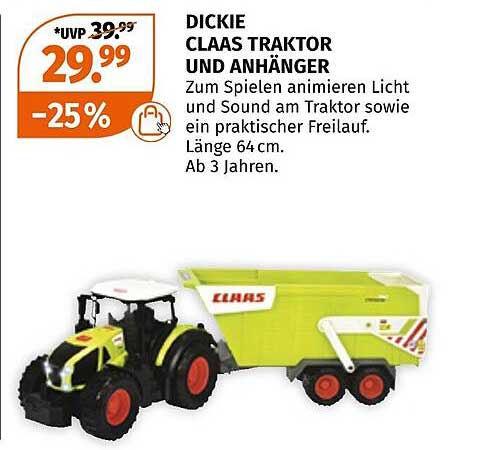 DICKIE CLAAS TRAKTOR UND ANHÄNGER