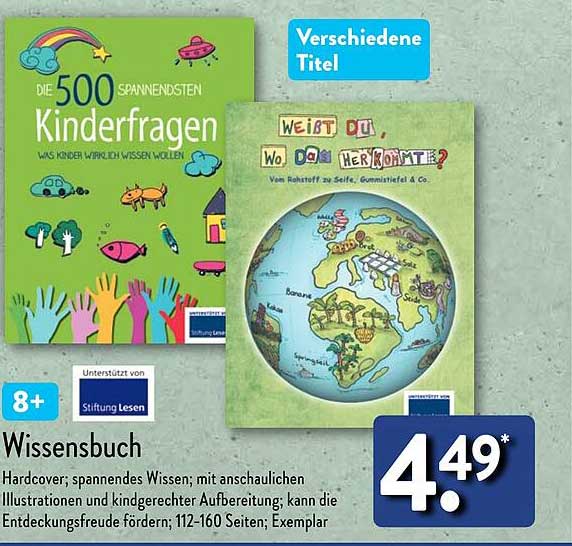 Die 500 spannendsten Kinderfragen  
Weißt du, wo das herkommt?  
Wissensbuch  