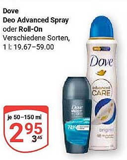 Dove Deo Advanced Spray oder Roll-On