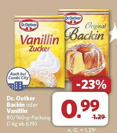 Dr. Oetker Backin oder Vanillin