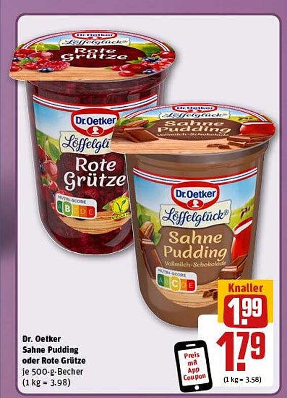 Dr. Oetker Sahne Pudding oder Rote Grütze