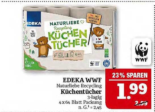 EDEKA WWF Naturliebe Recycling Küchentücher