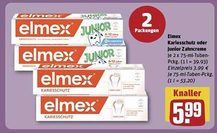 elmex Kariesschutz oder Junior Zahncreme