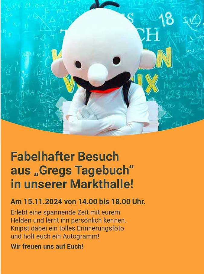 Fabelhafter Besuch aus „Gregs Tagebuch“ in unserer Markthalle!