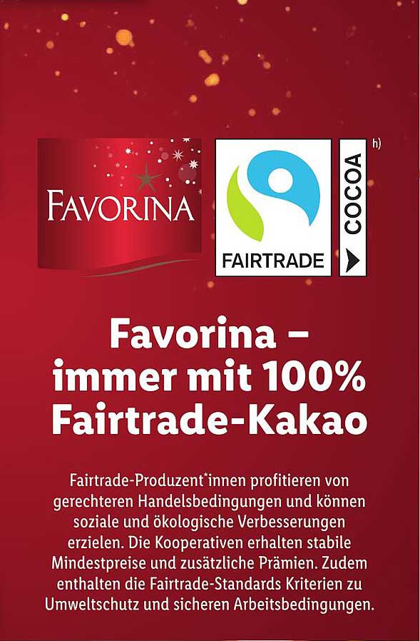 Favorina – immer mit 100% Fairtrade-Kakao