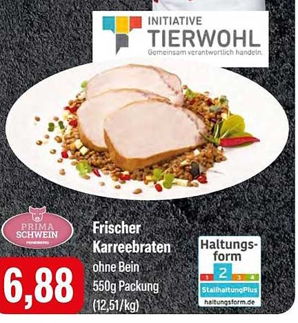 Frischer Karrebraten ohne Bein