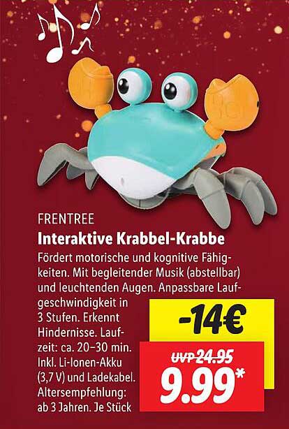 FRUNTREE Interaktive Krabbel-Krabbe