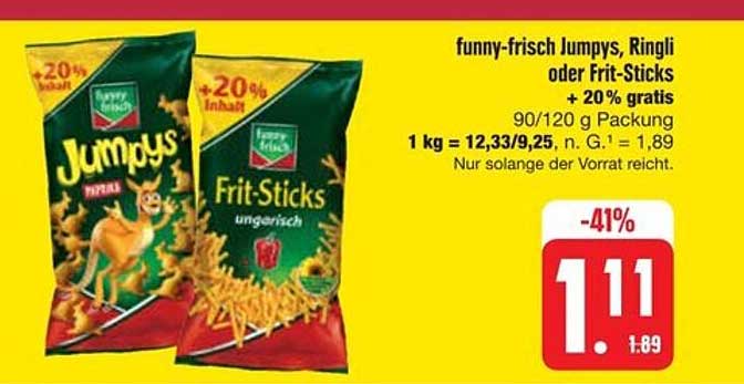 funny-frisch Jumpys, Ringli oder Frit-Sticks