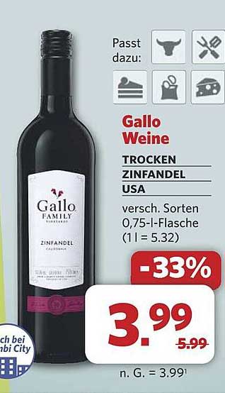 Gallo Weine Trockene Zinfandel USA