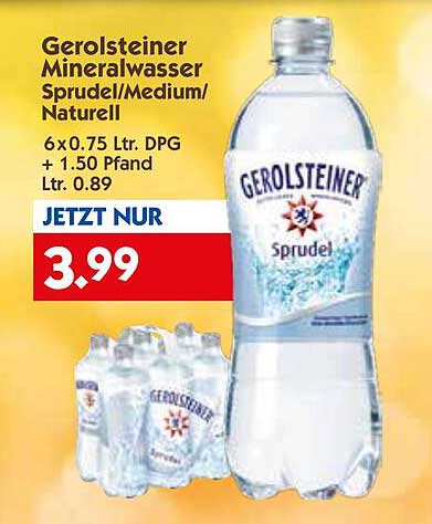 Gerolsteiner Mineralwasser Sprudel/Medium/Naturell