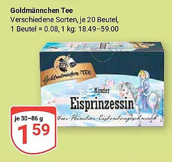 Goldmännchen Tee Kinder Eispinzessin