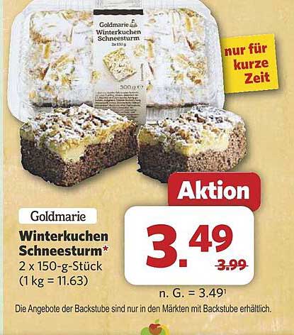 Goldmarie Winterkuchen Schneesturm*