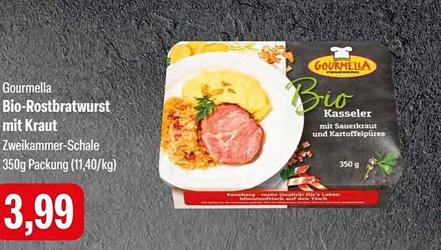 Gourmella Bio-Rostbratwurst mit Kraut