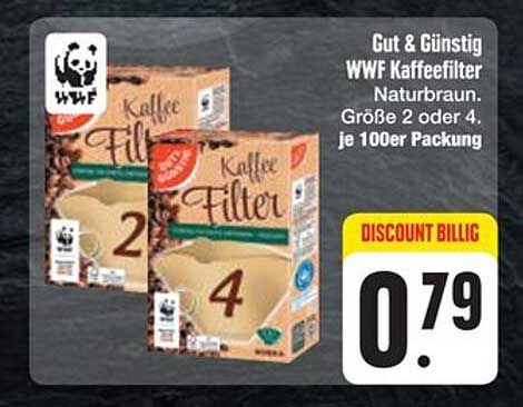 Gut & Günstig WWF Kaffeefilter Naturbraun