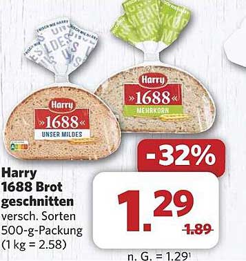 Harry 1688 Brot geschnitten