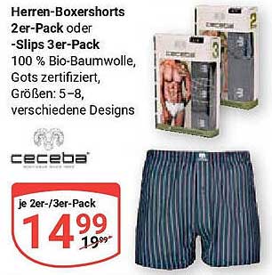 Herren-Boxershorts 2er-Pack oder -Slips 3er-Pack