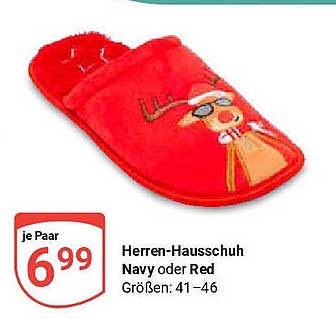 Herren-Hausschuh Navy oder Red