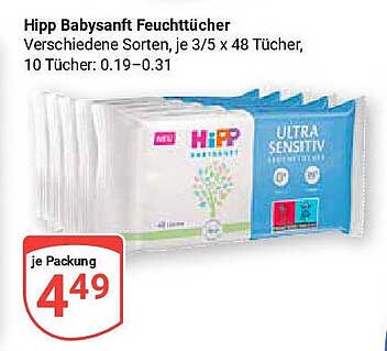 Hipp Babysanft Feuchttücher