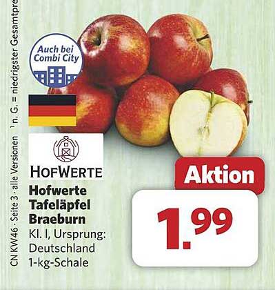 Hofwerte Tafeläpfel Braeburn