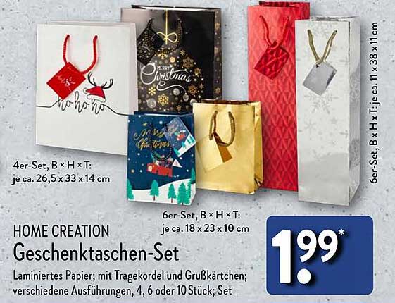 HOME CREATION Geschenk-taschen-Set