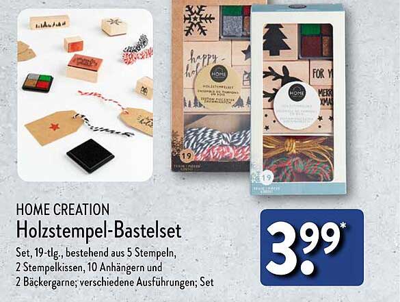 HOME CREATION Holzstempel-Bastelset