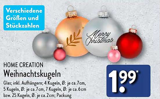 HOME CREATION Weihnachtskugeln