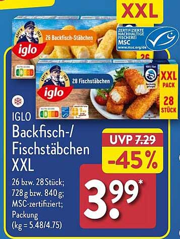 IGLO Backfisch-/Fischstäbchen XXL