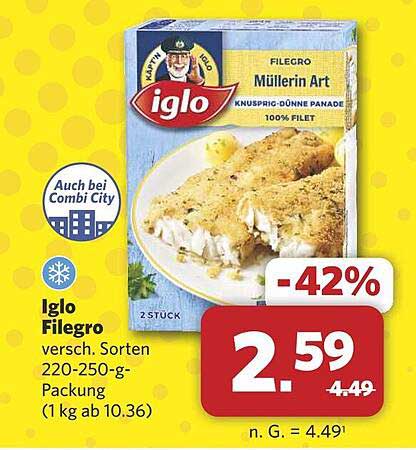 Iglo Filegro Müllerin Art