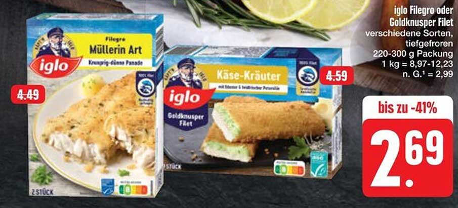 iglo Filegro oder Goldknusper Filet