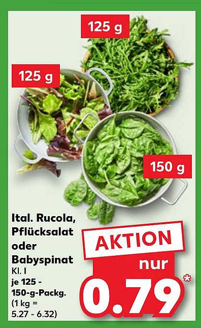 Ital. Rucola, Pflücksalat oder Babyspinat