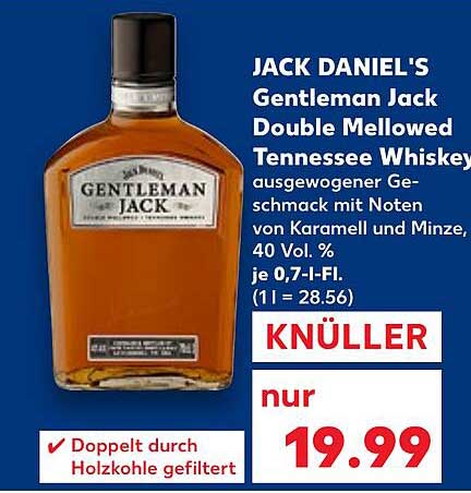 JACK DANIEL'S Gentleman Jack Double Mellowed Tennessee Whiskey