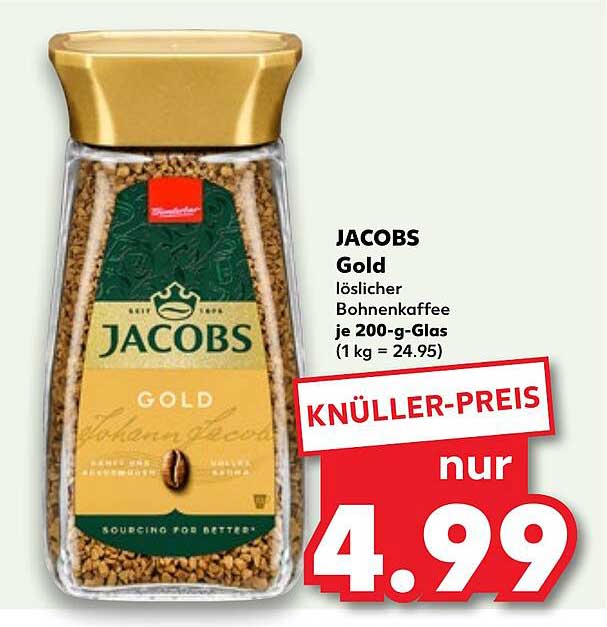 JACOBS Gold löslicher Bohnenkaffee