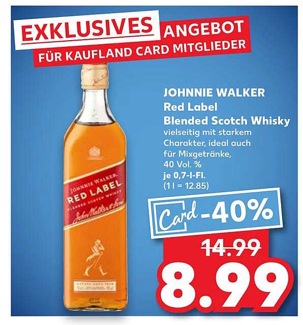 JOHNNIE WALKER Red Label Blended Scotch Whisky