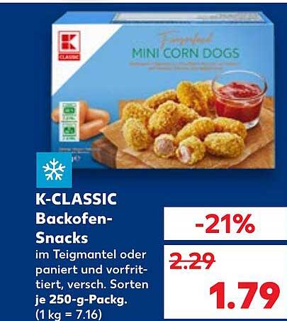 K-CLASSIC Backofen-Snacks Mini Corn Dogs