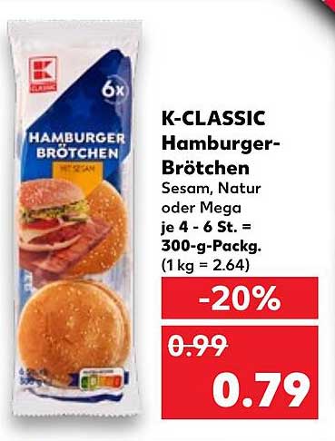 K-CLASSIC Hamburger-Brötchen