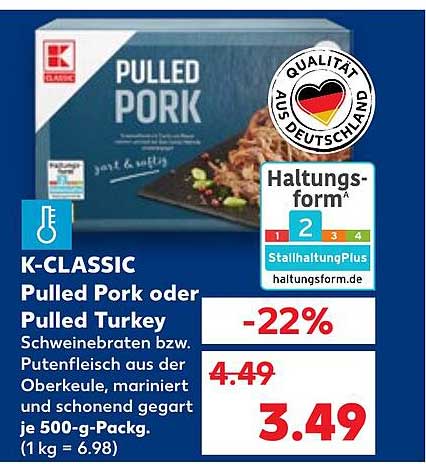 K-CLASSIC Pulled Pork oder Pulled Turkey