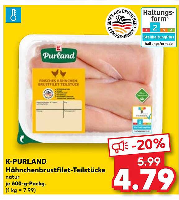 K-PURLAND Hähnchenbrustfilet-Teilstücke