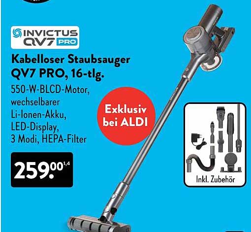 Kabelloser Staubsauger QV7 PRO, 16-tlg.