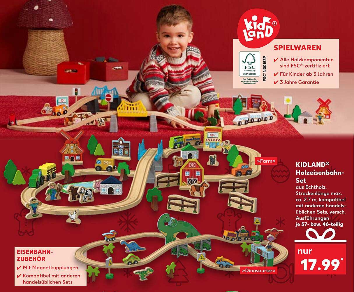 KIDLAND® Holzeisenbahn-Set