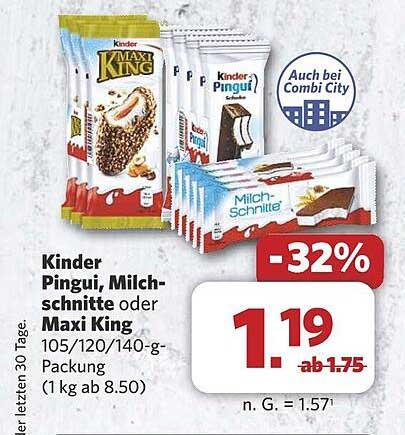 Kinder Pingui, Milchschnitte oder Maxi King