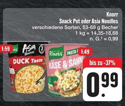 Knorr Snack Pot oder Asia Noodles