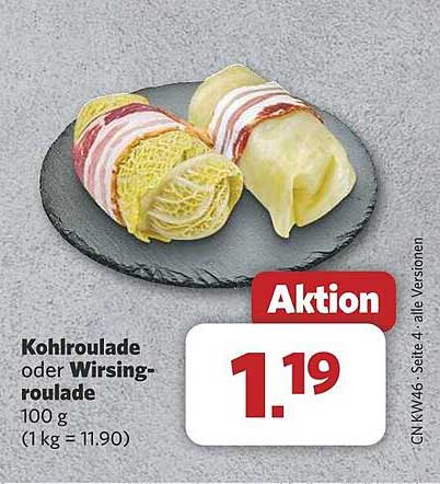 Kohlroulade oder Wirsingsroulade