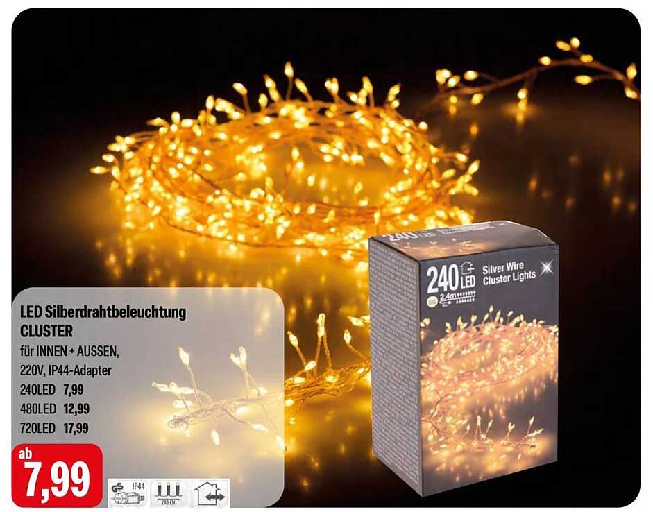 LED Silberdrahtbeleuchtung CLUSTER