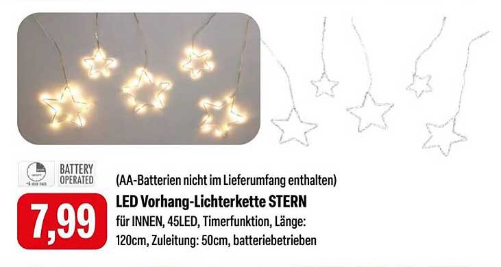 LED Vorhang-Lichterkette STERN