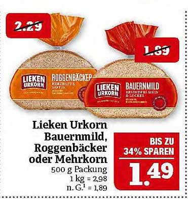 Lieken Urkorn Bauern mild, Roggenbäcker oder Mehrkorn