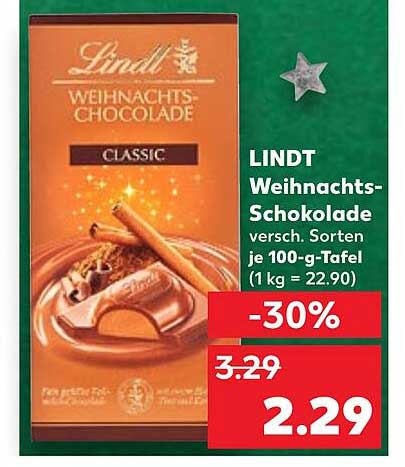 LINDT Weihnachts-Schokolade CLASSIC