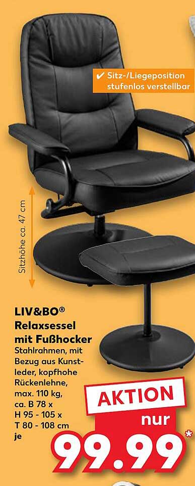 LIV&BO® Relaxsessel mit Fußhocker